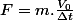 F = m.\frac{V_0}{\Delta t}